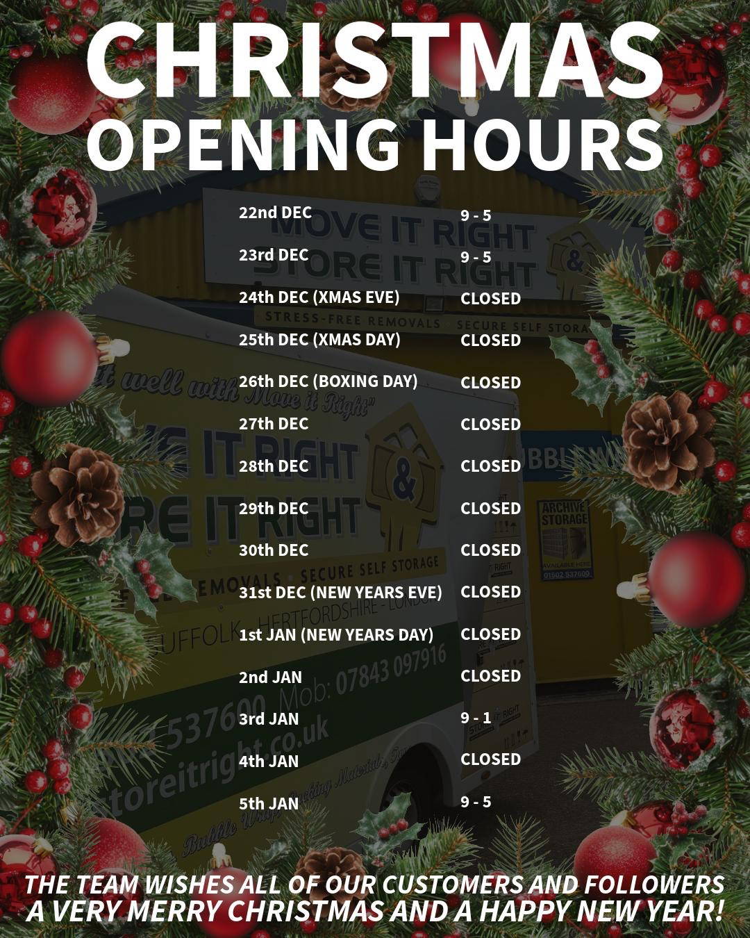 Seasonal greetings from the Store It Right team